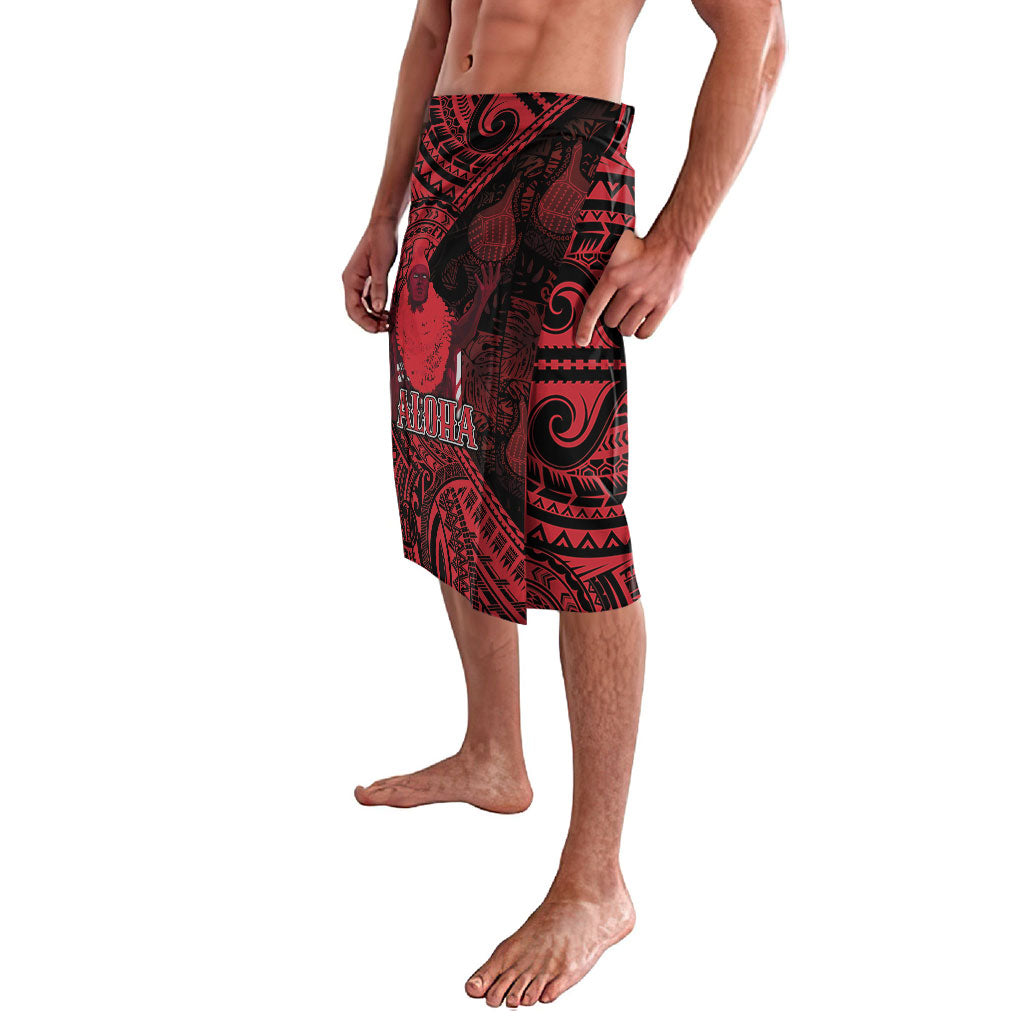 Hawaii King Kamehameha Lavalava With Hawaiian Ipu Motifs Red Version