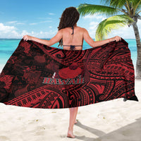 Hawaii King Kamehameha Sarong With Hawaiian Ipu Motifs Red Version