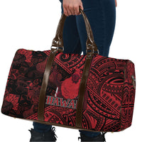 Hawaii King Kamehameha Travel Bag With Hawaiian Ipu Motifs Red Version LT05 - Polynesian Pride