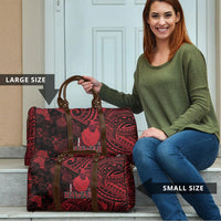 Hawaii King Kamehameha Travel Bag With Hawaiian Ipu Motifs Red Version LT05 - Polynesian Pride
