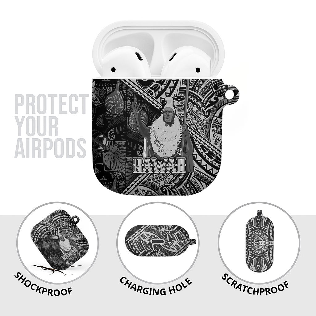 Hawaii King Kamehameha AirPods Case With Hawaiian Ipu Motifs Black Version