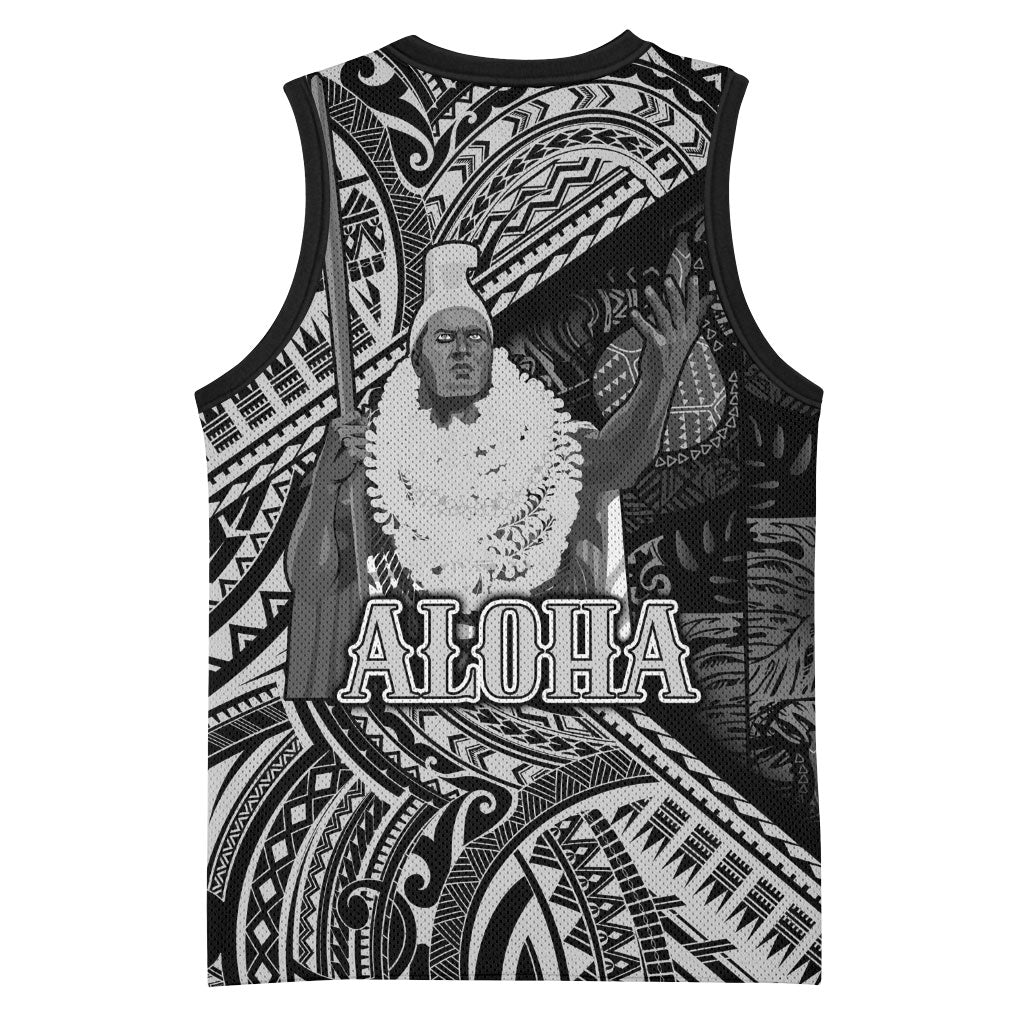 Hawaii King Kamehameha Basketball Jersey With Hawaiian Ipu Motifs Black Version LT05 - Polynesian Pride