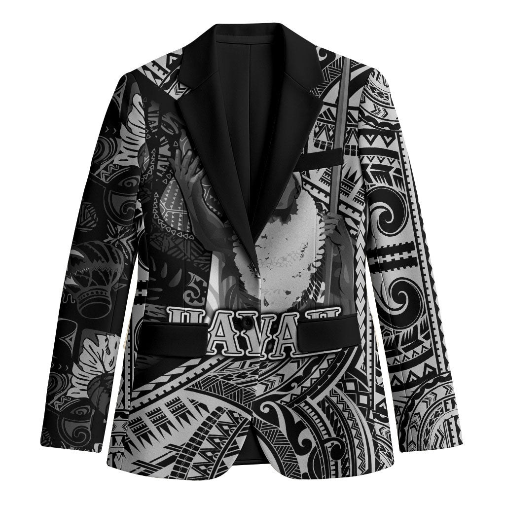 Hawaii King Kamehameha Blazer With Hawaiian Ipu Motifs Black Version