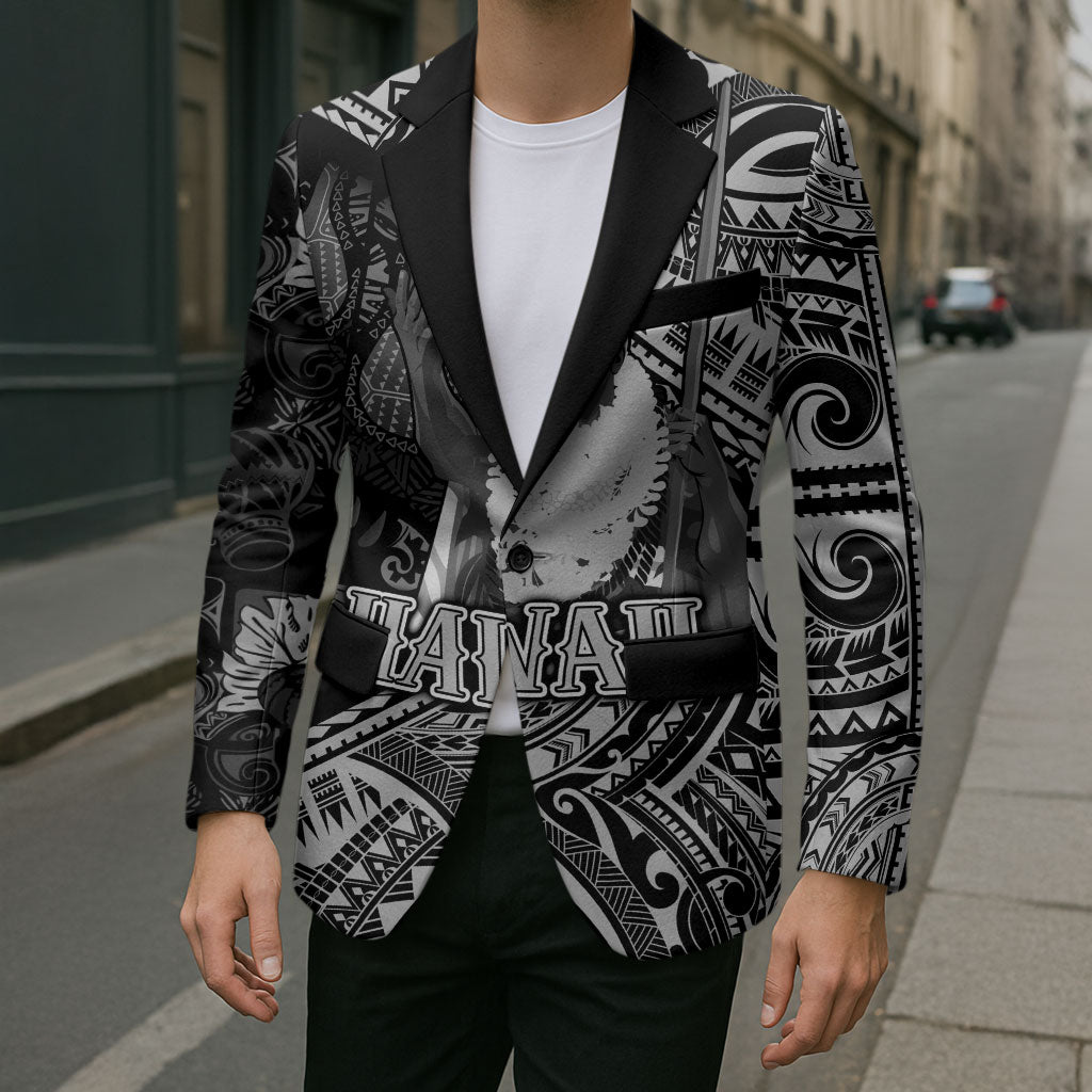 Hawaii King Kamehameha Blazer With Hawaiian Ipu Motifs Black Version