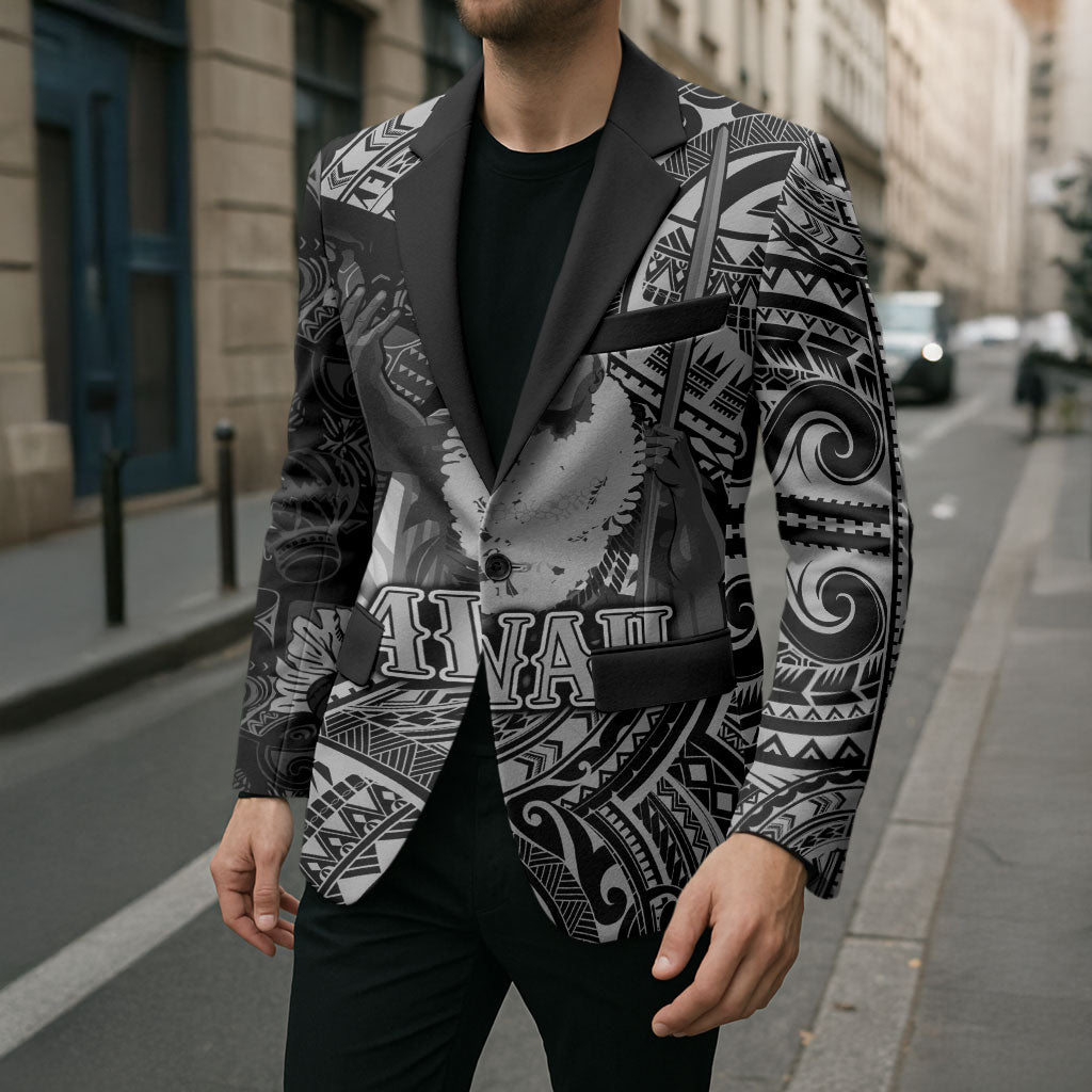 Hawaii King Kamehameha Blazer With Hawaiian Ipu Motifs Black Version
