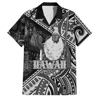 Hawaii King Kamehameha Family Matching Off Shoulder Short Dress and Hawaiian Shirt With Hawaiian Ipu Motifs Black Version LT05 Dad's Shirt - Short Sleeve Black - Polynesian Pride