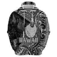 Hawaii King Kamehameha Hoodie With Hawaiian Ipu Motifs Black Version LT05 - Polynesian Pride