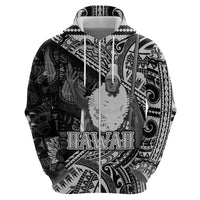 Hawaii King Kamehameha Hoodie With Hawaiian Ipu Motifs Black Version LT05 - Polynesian Pride