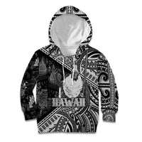 Hawaii King Kamehameha Kid Hoodie With Hawaiian Ipu Motifs Black Version