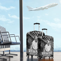Hawaii King Kamehameha Luggage Cover With Hawaiian Ipu Motifs Black Version LT05 - Polynesian Pride