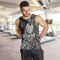 Hawaii King Kamehameha Men Tank Top With Hawaiian Ipu Motifs Black Version