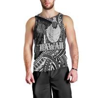 Hawaii King Kamehameha Men Tank Top With Hawaiian Ipu Motifs Black Version