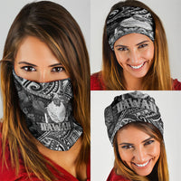 Hawaii King Kamehameha Neck Gaiter With Hawaiian Ipu Motifs Black Version