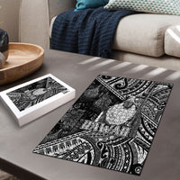 Hawaii King Kamehameha Puzzle With Hawaiian Ipu Motifs Black Version