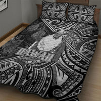 Hawaii King Kamehameha Quilt Bed Set With Hawaiian Ipu Motifs Black Version
