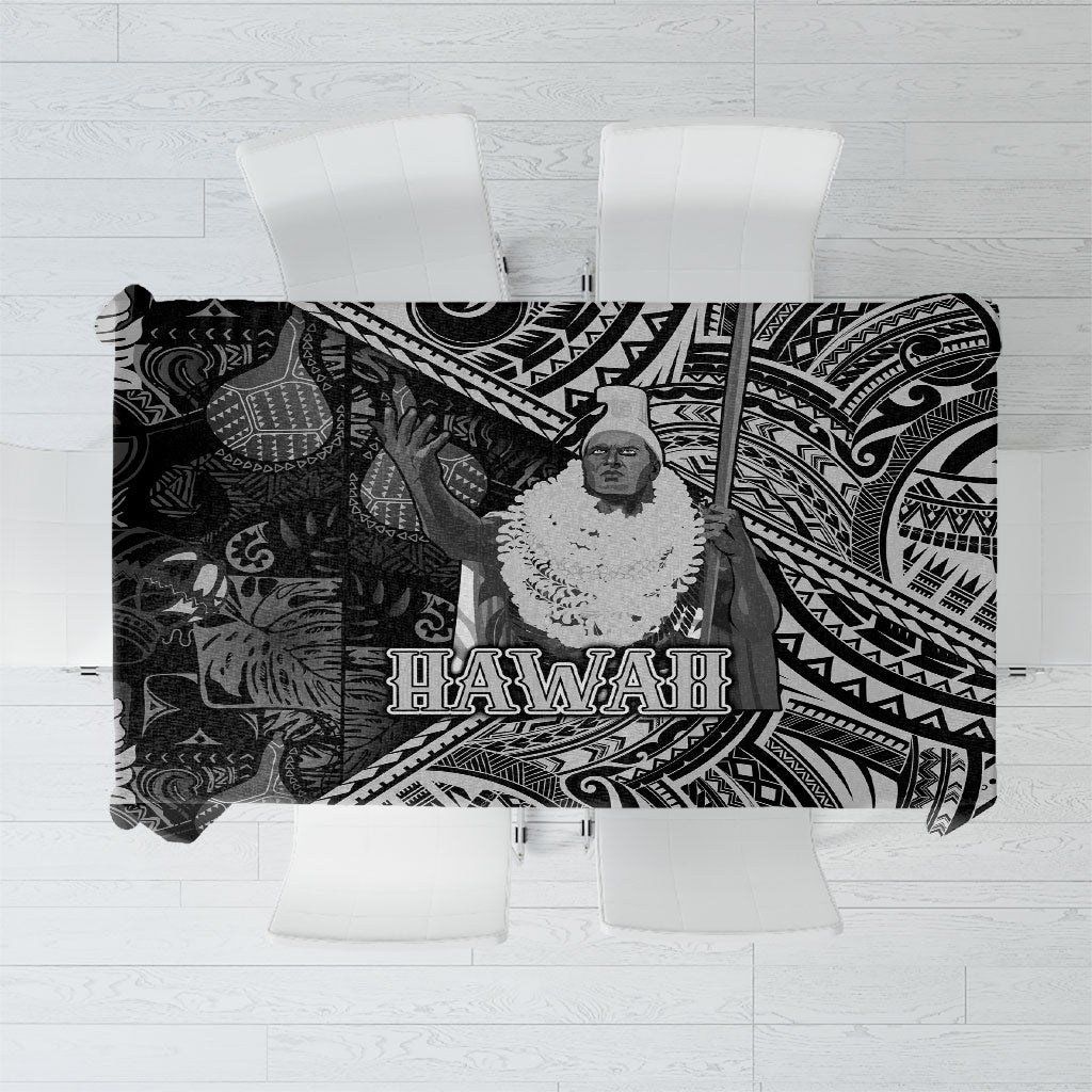 Hawaii King Kamehameha Tablecloth With Hawaiian Ipu Motifs Black Version
