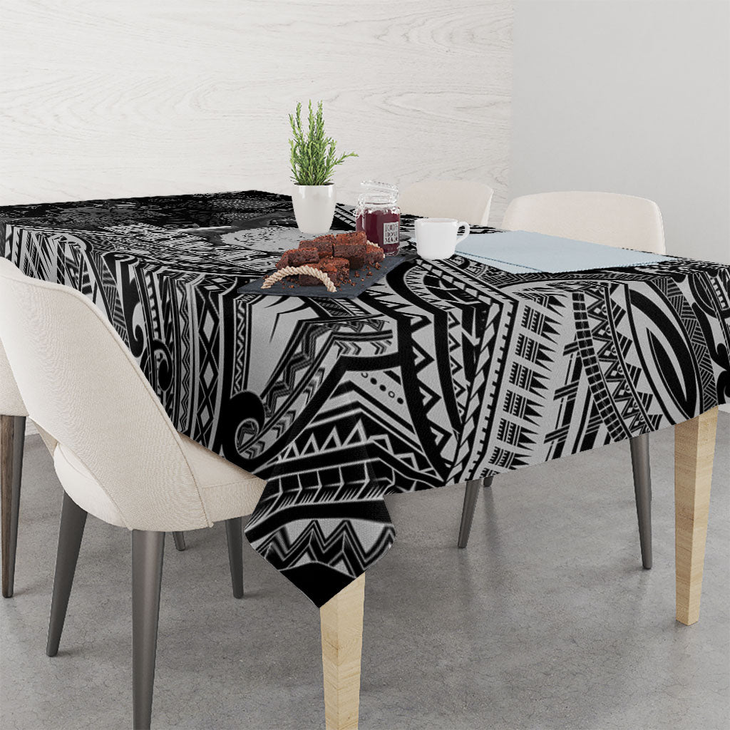 Hawaii King Kamehameha Tablecloth With Hawaiian Ipu Motifs Black Version