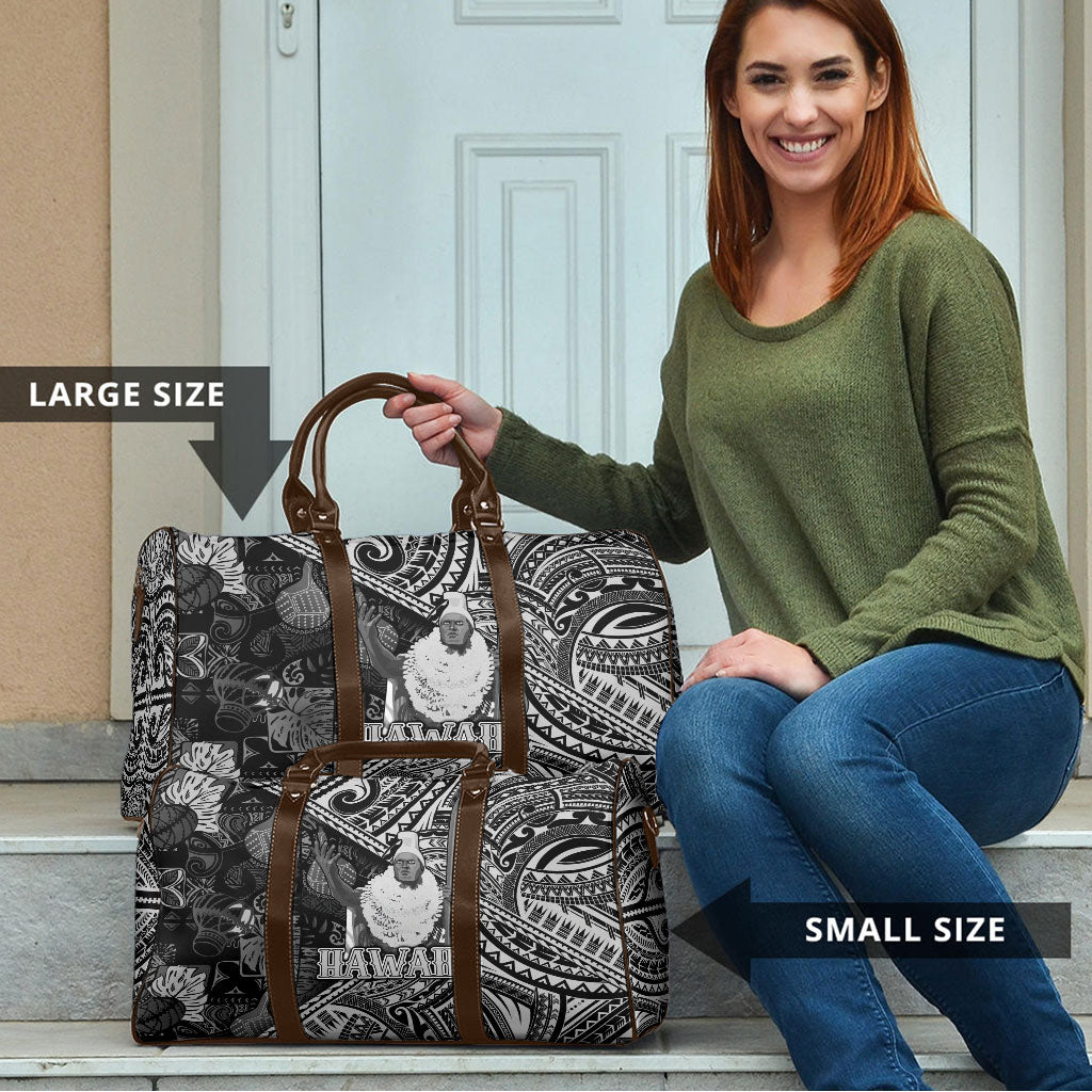 Hawaii King Kamehameha Travel Bag With Hawaiian Ipu Motifs Black Version