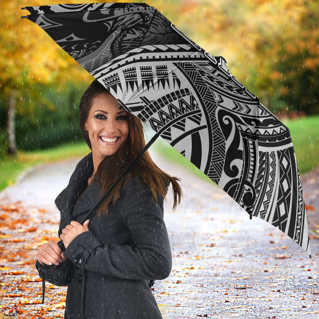 Hawaii King Kamehameha Umbrella With Hawaiian Ipu Motifs Black Version