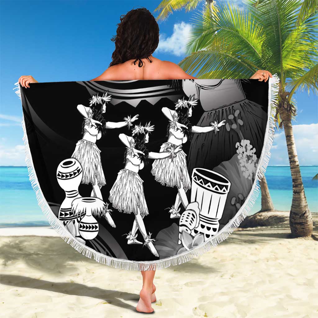 Hawaii Beautiful Hula Dancers Beach Blanket With Ipu Keke And Pahu Drum LT05 - Polynesian Pride