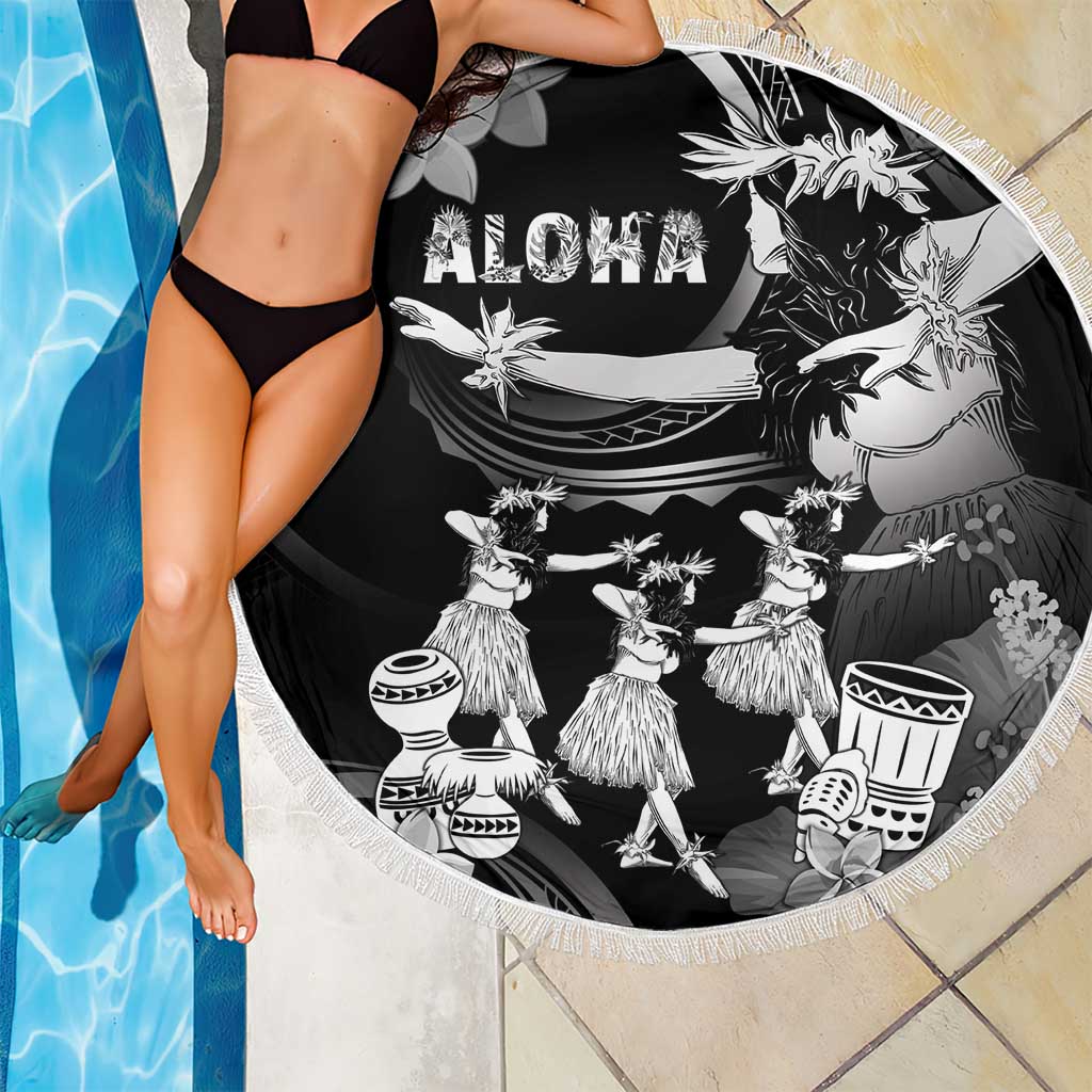 Hawaii Beautiful Hula Dancers Beach Blanket With Ipu Keke And Pahu Drum LT05 - Polynesian Pride