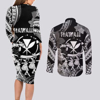Hawaii Beautiful Hula Dancers Couples Matching Long Sleeve Bodycon Dress and Long Sleeve Button Shirt With Ipu Keke And Pahu Drum LT05 - Polynesian Pride