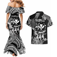 Hawaii Beautiful Hula Dancers Couples Matching Mermaid Dress and Hawaiian Shirt With Ipu Keke And Pahu Drum LT05 - Polynesian Pride