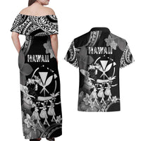 Hawaii Beautiful Hula Dancers Couples Matching Off Shoulder Maxi Dress and Hawaiian Shirt With Ipu Keke And Pahu Drum LT05 - Polynesian Pride