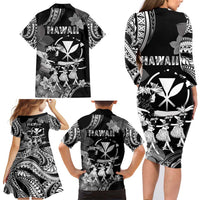 Hawaii Beautiful Hula Dancers Family Matching Long Sleeve Bodycon Dress and Hawaiian Shirt With Ipu Keke And Pahu Drum LT05 - Polynesian Pride