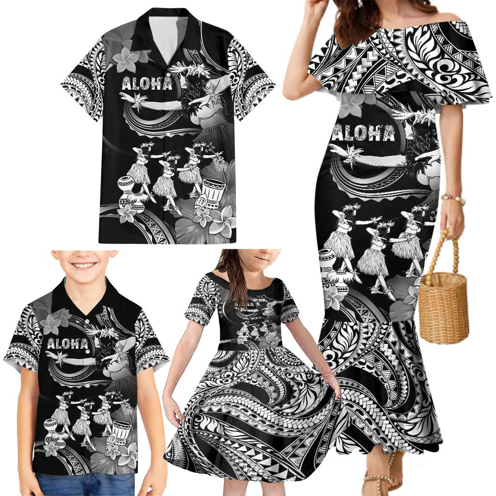 Hawaii Beautiful Hula Dancers Family Matching Mermaid Dress and Hawaiian Shirt With Ipu Keke And Pahu Drum LT05 - Polynesian Pride