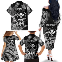 Hawaii Beautiful Hula Dancers Family Matching Off The Shoulder Long Sleeve Dress and Hawaiian Shirt With Ipu Keke And Pahu Drum LT05 - Polynesian Pride