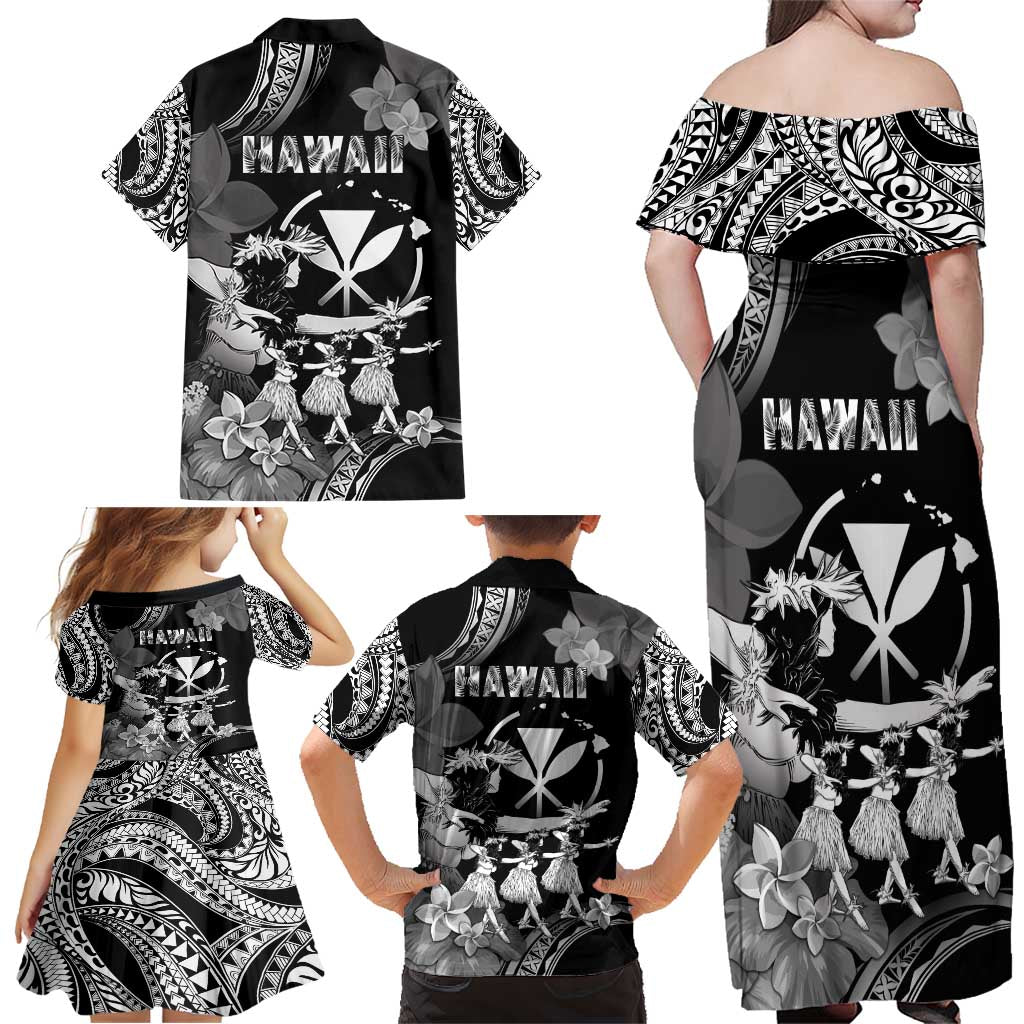 Hawaii Beautiful Hula Dancers Family Matching Off Shoulder Maxi Dress and Hawaiian Shirt With Ipu Keke And Pahu Drum LT05 - Polynesian Pride
