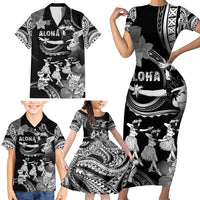 Hawaii Beautiful Hula Dancers Family Matching Short Sleeve Bodycon Dress and Hawaiian Shirt With Ipu Keke And Pahu Drum LT05 - Polynesian Pride