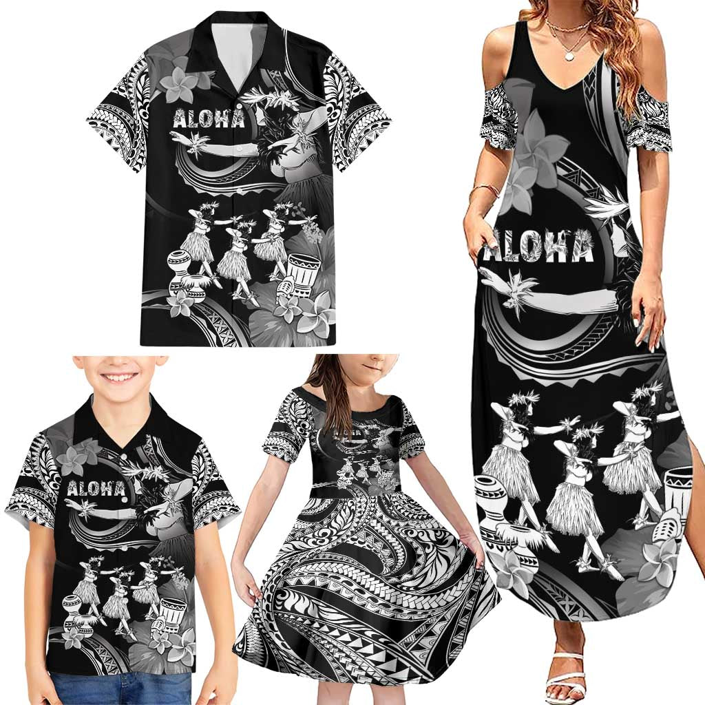 Hawaii Beautiful Hula Dancers Family Matching Summer Maxi Dress and Hawaiian Shirt With Ipu Keke And Pahu Drum LT05 - Polynesian Pride