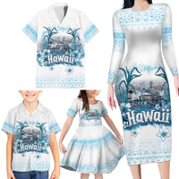 Hawaii Sugar Plantation Family Matching Long Sleeve Bodycon Dress and Hawaiian Shirt With Hawaiian Tapa Pattern LT05 - Polynesian Pride
