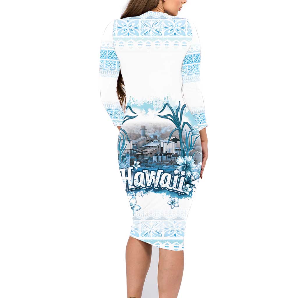 Hawaii Sugar Plantation Family Matching Long Sleeve Bodycon Dress and Hawaiian Shirt With Hawaiian Tapa Pattern LT05 - Polynesian Pride