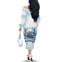 Hawaii Sugar Plantation Family Matching Off The Shoulder Long Sleeve Dress and Hawaiian Shirt With Hawaiian Tapa Pattern LT05 - Polynesian Pride