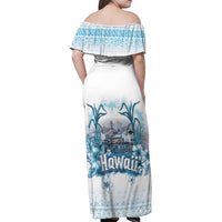 Hawaii Sugar Plantation Family Matching Off Shoulder Maxi Dress and Hawaiian Shirt With Hawaiian Tapa Pattern LT05 - Polynesian Pride