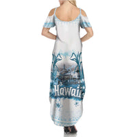 Hawaii Sugar Plantation Family Matching Summer Maxi Dress and Hawaiian Shirt With Hawaiian Tapa Pattern LT05 - Polynesian Pride