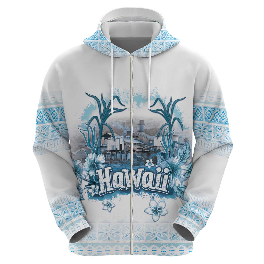 Hawaii Sugar Plantation Zip Hoodie With Hawaiian Tapa Pattern LT05 - Polynesian Pride