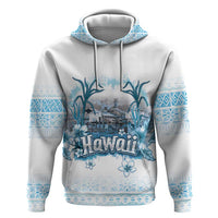 Hawaii Sugar Plantation Zip Hoodie With Hawaiian Tapa Pattern LT05 Pullover Hoodie White - Polynesian Pride