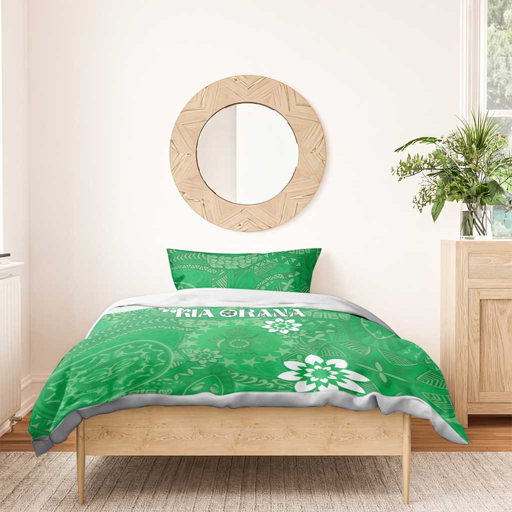 Cook Islands Maori Language Week Bedding Set Pacific Tapa Pattern