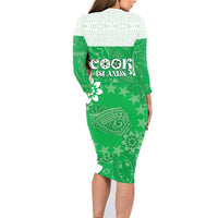 Cook Islands Maori Language Week Family Matching Long Sleeve Bodycon Dress and Hawaiian Shirt Pacific Tapa Pattern LT05 - Polynesian Pride