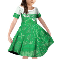 Cook Islands Maori Language Week Family Matching Off Shoulder Short Dress and Hawaiian Shirt Pacific Tapa Pattern