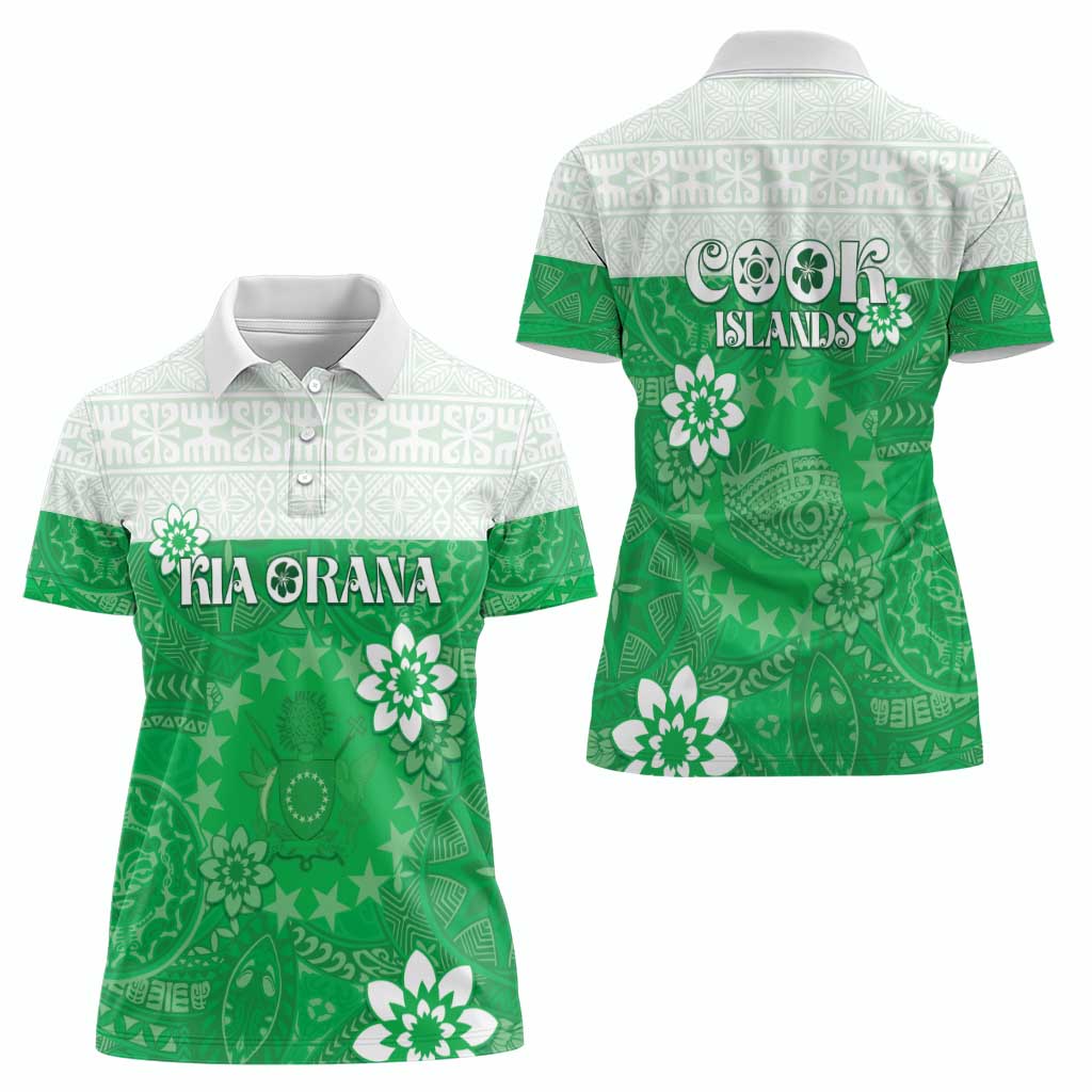 Cook Islands Maori Language Week Women Polo Shirt Pacific Tapa Pattern