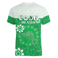 Cook Islands Maori Language Week Women V-Neck T-Shirt Pacific Tapa Pattern LT05 - Polynesian Pride