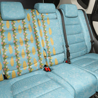 Hawaii Shell Tiare Anthurium Heliconia Lei Back Car Seat Cover With Tapa Pattern Baby Blue