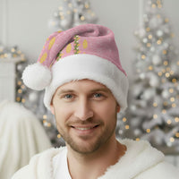 Hawaii Shell Tiare Anthurium Heliconia Lei Christmas Santa Hat With Tapa Pattern Baby Pink LT05 - Polynesian Pride