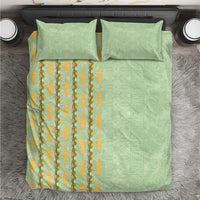 Hawaii Shell Tiare Anthurium Heliconia Lei Bedding Set With Tapa Pattern Baby Green