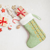 Hawaii Shell Tiare Anthurium Heliconia Lei Christmas Stocking With Tapa Pattern Baby Green LT05 - Polynesian Pride